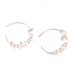 Paparazzi Pink and Gold Dangle Earrings Euphoric Enjoyment Rose Gold Hoops